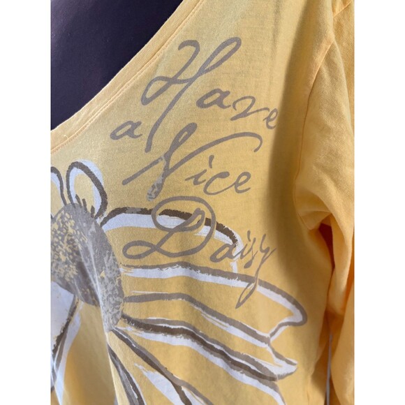 Life Is Good Shirt Size XL Yellow Have a Nice Daisy Graphic Tee Soft 3/4 Sleeve - Picture 2 of 16